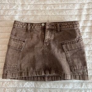 Brown Cargo Skirt